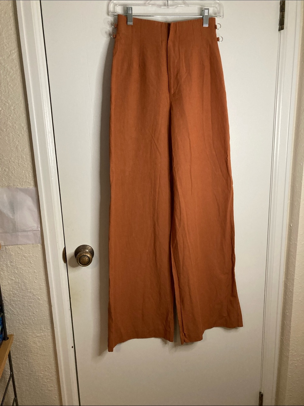 Zara Wide Leg Pants in Rust Orange